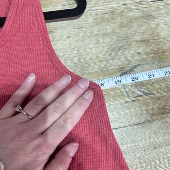 Volcom Lounge Ribbed Tank top Cropped Rose Gold Snaps size large lived in lounge - Picture 6 of 7